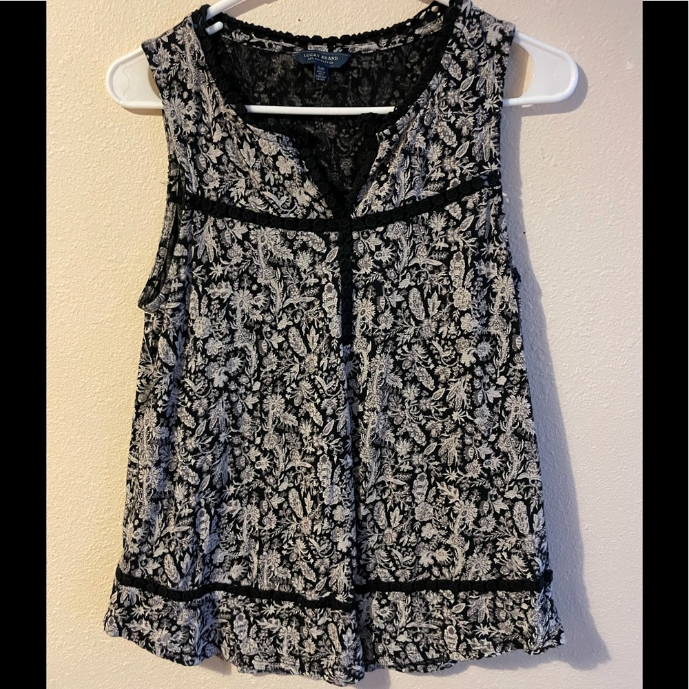 Lucky Brand Boho Floral Sleeveless Top
